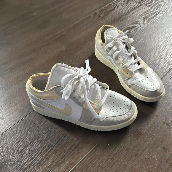 Men Air Jordan 1 Low SE Craft 'Inside Out Tech Grey' Size 7Y big boy Vintage - Picture 7 of 7